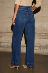 Straight Leg Wide Denim Jeans