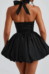 Sleeveless Halter Bubble Mini Dress