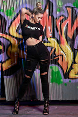 Stretch Ripped High Waist Skinny Jeans
