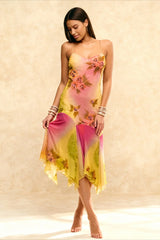 Bohemian Printed Halter Midi Dress