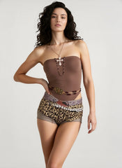 Sleeveless Backless Elastic Strapless