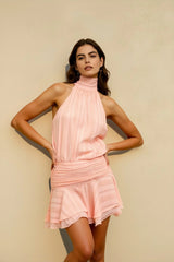 Sexy Halter Backless Tie Vacation Dress