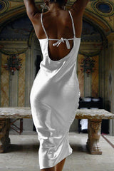 Sultry Open Back Slip Dress