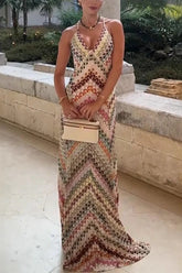 Bodycon Position Print Slim Party Chic Boho Dress