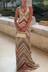 Bodycon Position Print Slim Party Chic Boho Dress