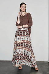 Boho Print Exotic Vacation Skirt