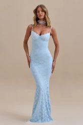 Lace Cami Backless Bodycon Maxi Lace Dress