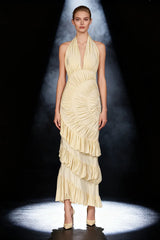 V Neck Halter Mermaid Reception Dress