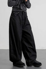 Leopard Cross Studded Wide Leg Jeans
