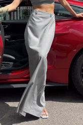High Waist Draped Mermaid Maxi Skirt