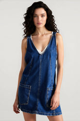 Mini Suspender Denim Dress