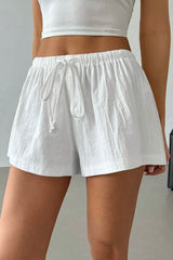 Y2K Contrast Stripe Elastic Waist Shorts
