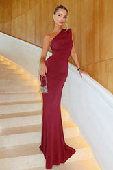 Elegant One-Shoulder Maxi Birthday Dress