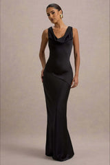 Elegant Satin Mermaid Backless Bodycon Dress