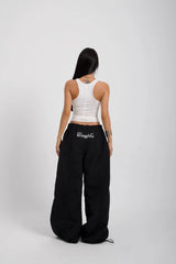 Vintage Street Embroidered Parachute Cargo Straight Loose Pants