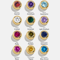 14K Gold Birthstone Pendant Necklace - Garnet