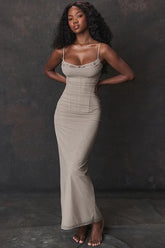 Solid Color Spaghetti Strap Prom Dress