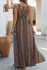 Chic V Neck Maxi Boho Dress