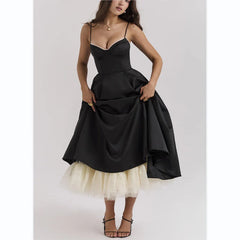 Lace-Draped Off-Shoulder Midi Dress