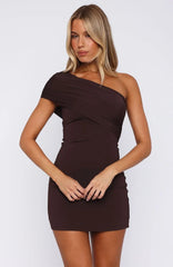 You Get The Picture Mini Dress Chocolate