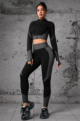 Workout Zip Top Training Pants Activewear Set