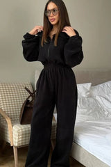 Half Zip Romper Lounge Activewear Set