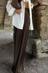 Draped Satin Slit Mermaid Skirt
