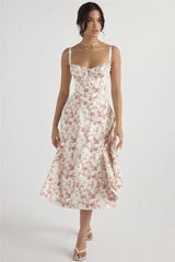 Elegant Halter Maxi Floral Dress