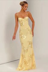 Elegant Strapless Slip Maxi Floral Dress