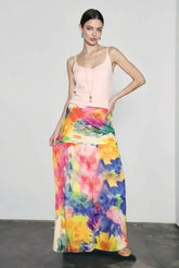 Retro Oil Print Elegant Vacation Skirt