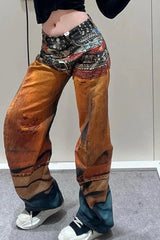 Street Style Abstract Gradient Jeans