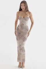 Elegant Strapless Ruched Floral Dress