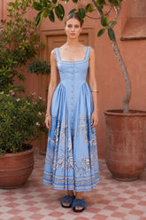 Printed Linen Relaxed Slip Dress