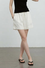 Linen Drawstring Relaxed Shorts Pants