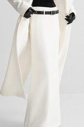 Relaxed Fit White A Line Commuter Skirt