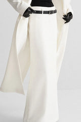 Relaxed Fit White A Line Commuter Skirt