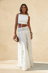 Boho Lace Patchwork Maxi Skirt
