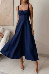 Sleeveless Strapless Denim Dress