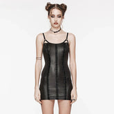 Rivet Webbing Slim Fit Adjustable Party Club Mini Gothic Dress