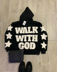 Star Patch Gothic Oversized Hoodie