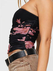 Floral Off Shoulder Aesthetic Strapless