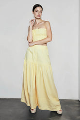 Strapless Smocked Ruched A Line Vacation Set
