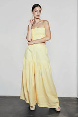 Strapless Smocked Ruched A Line Vacation Set