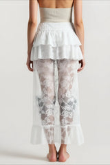 Lace Asymmetric Bodycon Skirt