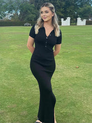 Solid Color Sleeveless Midi Dress