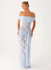 Sheer Lace Cutout Ribbon Bodycon Lace Dress