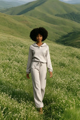 Turtleneck Half Zip Solid Casual Pants Two Piece Set
