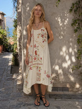 Floral Embroidered Asymmetric Boho Dress