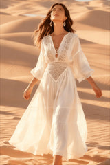 Lace Bohemian Linen-Cotton Beach Boho Dress