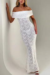 Floral Lace Backless Lace Dress